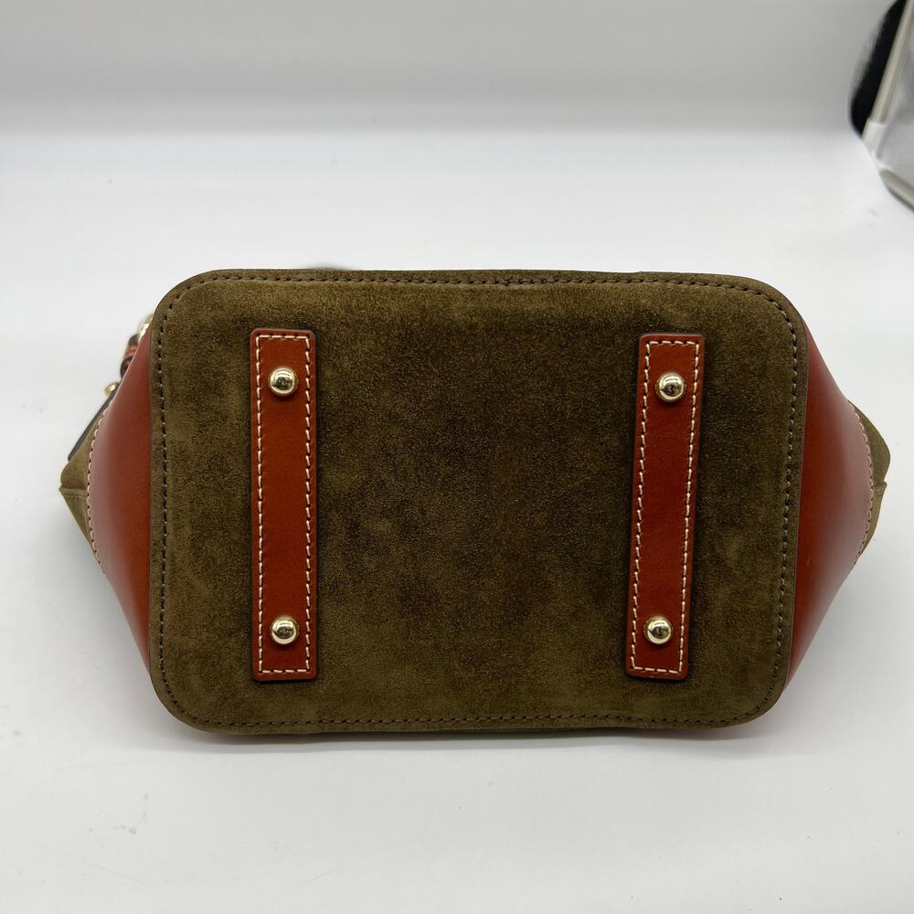 Dooney & Bourke Suede Drawstring Crossbody Olive Crossbody Handbags - Picture 4 of 15